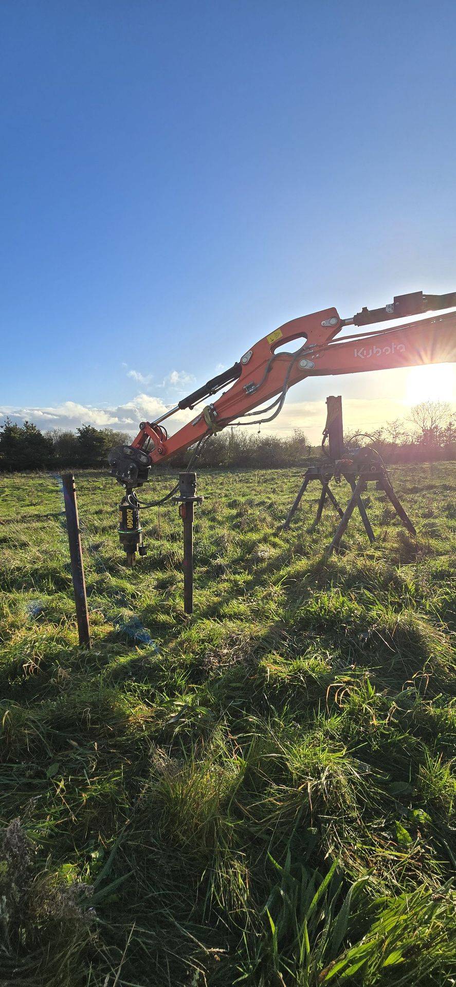 Helical pile installed on Irish ground, fields zone