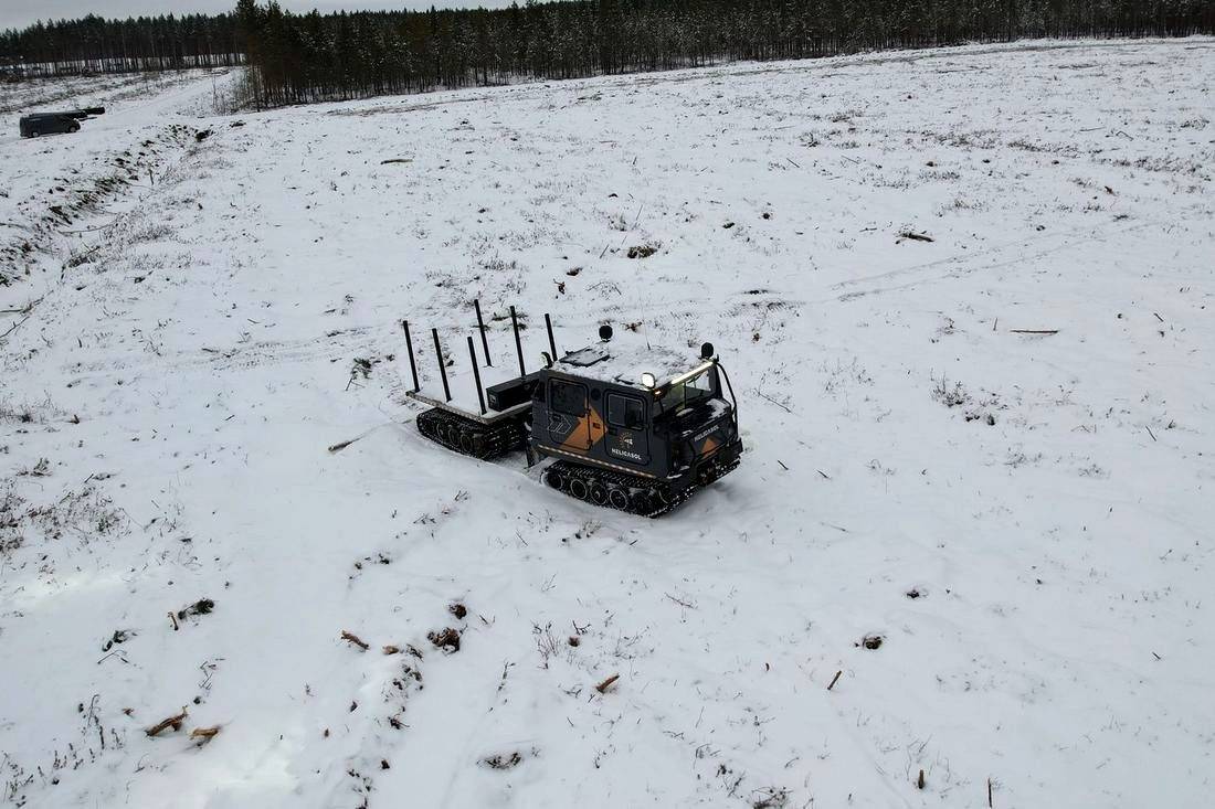 Helicasolin Bandvagn-telavaunu pohjoismaisella työmaalla